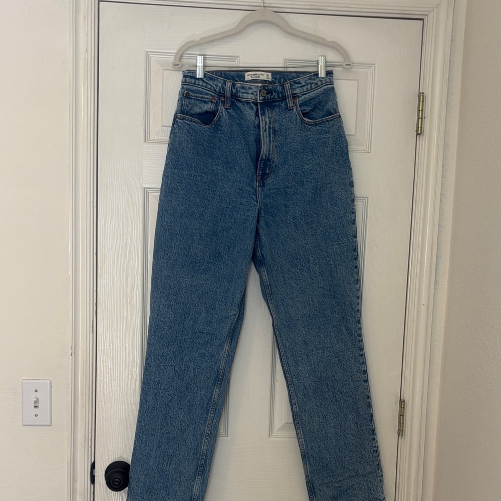 Abercrombie and Fitch Curve Love Ultra High rise Rise Blue Women's Jeans